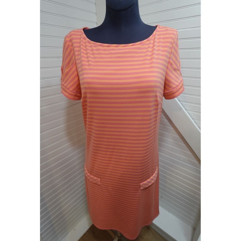 Vintage Y2K Laundry by Design striped t-shirt dress Women's XS pink orange